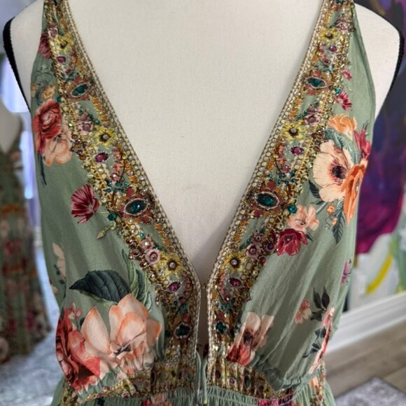 Camilla Shirred Waist Detail Long Dress, Grow and Glow - Picture 2 of 4